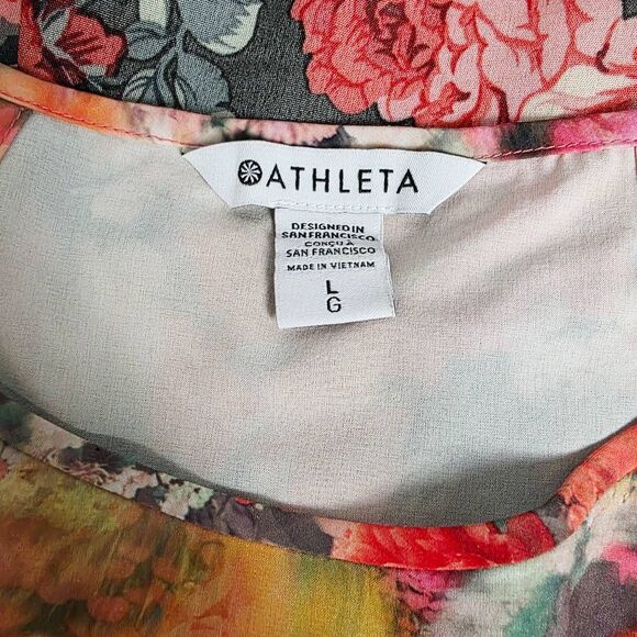Athleta Refined Zephyr Floral Tank Top Large - Picture 6 of 8